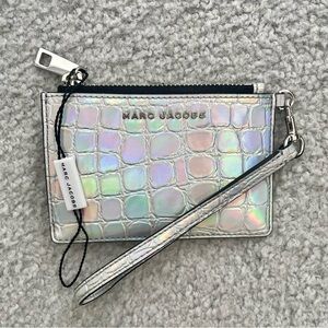 Marc Jacobs New Wallet Wristlet Card Coin Holder Keychain Croc Print